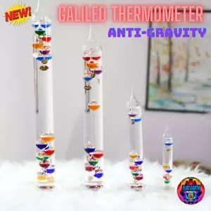 Anti-Gravity Galileo Thermometer 20" Tall Glass Tube Temperature Flat Earth Tool - Picture 1 of 12