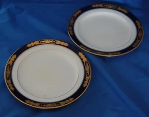 2 Minton cobalt and gold salad plates from about 1917 - Picture 1 of 7