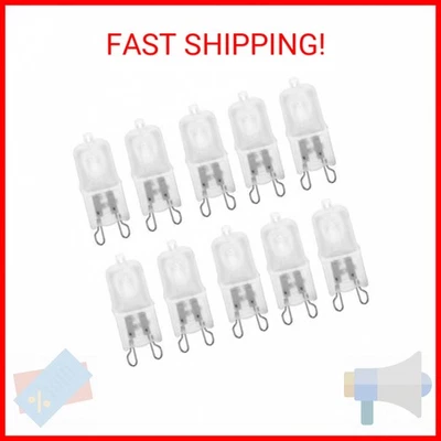 12VMONSTER 10 Pack Frosted Lense Dimmable Q50/G9/FR/120V G9 JCD 50 Watt 120 Volt T4 JD Type