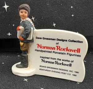 Insegna Mini Figurine Vintage Dave Grossman Norman Rockwell 1980 3" Giappone - Foto 1 di 8