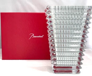 Used Baccarat Eye Vase Rectangular Eye Vase Flower Crystal Clear Square 7.8 20cm - Picture 1 of 9
