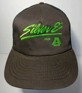 1990s Vintage Silver E Big A Auto Parts Snapback Trucker Hat Cap USA Green Black - Picture 1 of 18
