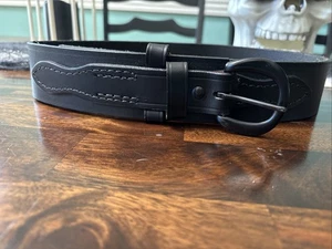 JAY-PEE BLACK COWHIDE bridle DUTY BELT ranger 36 ADJUSTABLE 2” unisex - Picture 1 of 5