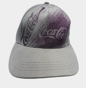 VTG Coca Cola Khaki Red Hat Rare Cap Beige Tan Hook and Loop Adjustable Graphic - Picture 1 of 10