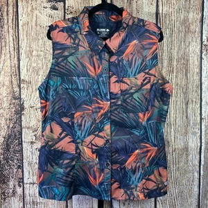 Reel Legends Women XL Multicolor Mariner Floral Vented Button Up Sleeveless Tank - Picture 1 of 6