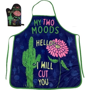 My Two Moods Hello I Will Cut You Funny Flower Cactus Gráfico Novedad Cocina - Imagen 1 de 11
