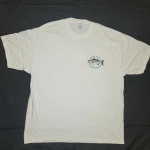 Vtg Zero Limit Fishing Catch And Release TShirt White Graphic Hanes Beefy Tee XL - Picture 1 of 21