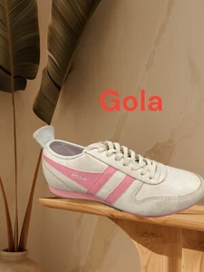 NEW Gola Women`s Trainer Size 6 U.S. White Distressed Leather - Picture 1 of 8