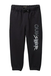 Quiksilver Surf Brand Little Boy's Trackpant Sweatpants Black Logo Cotton 4/5 - Picture 1 of 2