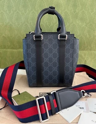 Gucci 696010 GG Supreme Mini Logo Black Shoulder Bag - Image 1 of 4