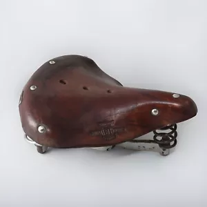 Antique Bicycle SADDLE BRA Leather Springs Cycles Vitoria c.1930's Spain Vintage - Picture 1 of 5