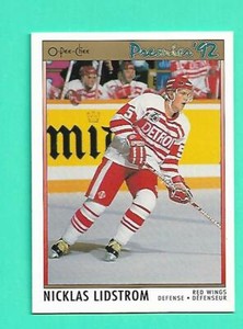 (1) NICKLAS LIDSTROM 1991-92 PREMIER # 117 WINGS ROOKIE NM-MT CARD (V5105)  