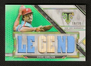 #/18 ⭐ STEVE CARLTON - 2021 Topps Triple Threads EMERALD "LEGEND" 6X Relics RARE