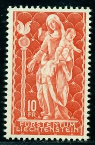 Liechtenstein 1965 Madonna and child,Schellenberg,Wood sculpture,Dove,Mi.449,MNH - Picture 1 of 1