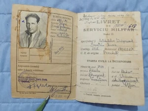 Card Document Jewish Judaica Romania Army Soldier 1930s 1940s WW2 Era - Picture 1 of 12