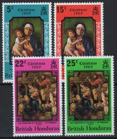 ZAYIX British Honduras 247-250 MNH Christmas Paintings Virgin 031023S100M Cover