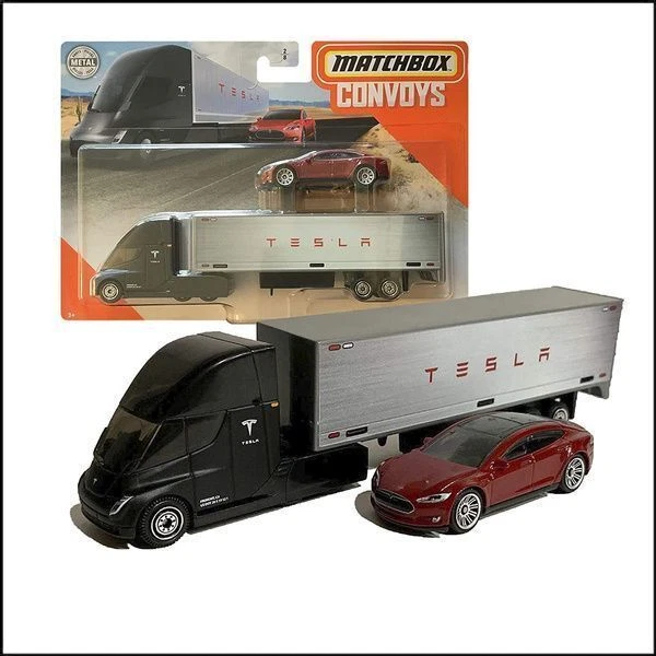 Matchbox Convoys Series Tesla Semi & Box Trailer with Red Tesla Roaster OOP New! - Image 1 of 1