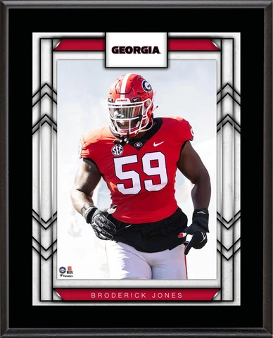 Broderick Jones Georgia Bulldogs 10.5" X 13" Sublimated Player Plaque Cover