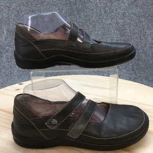 Finn Comfort Shoes Womens 38 Jerez Brown Mary Jane Flats Brown Leather Hook Loop - Picture 1 of 17