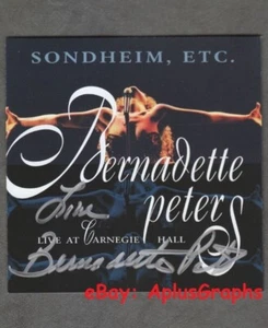 BERNADETTE PETERS... Sondheim, ETC.: CD en vivo en el Carnegie Hall - firmado - Imagen 1 de 1