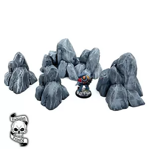 Rocky Terrain Debris Battleground Cover 28mm Wargaming Scatter Scenery Tabletop - Picture 1 of 4