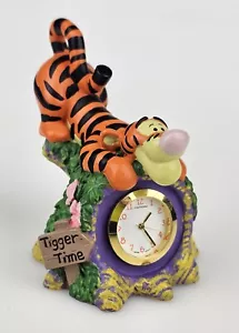 Tigger Time ~3" Miniature Figurine Clock Tabletop Desk Disney Fantasma Working - Picture 1 of 11