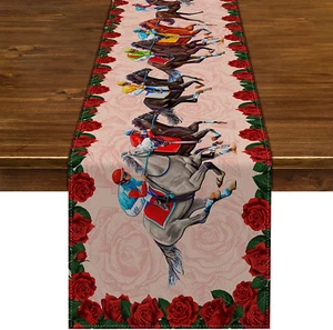 Corredor de mesa Kentucky para carrera de caballos Run for the Roses decoración Churchill Down - Imagen 1 de 12