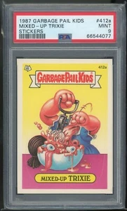 1987 Topps Garbage Pail Kids 10th Series #412a Mixed-Up Trixie PSA 9 MINT Os10 - Bild 1 von 2