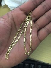 2.7MM 14MM 14K SOLID YELLOW GOLD CUBAN LINK WOMEN/ MEN'S NECKLACE CHAIN