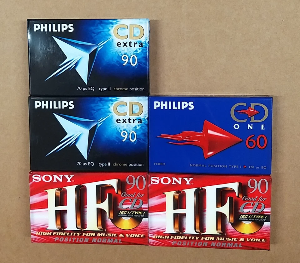 Lot de 5 cassettes audio k7 vierges neuves emballage d'origine - Photo 1/1