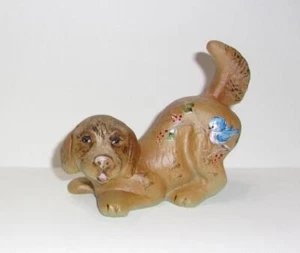 Fenton Glass Jadeite Baby Bluebird Natural Puppy Dog Figurine Ltd Ed #4/17 Kibbe - Picture 1 of 7