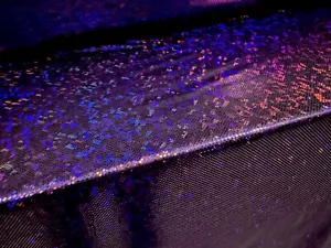 Metallic Lamé Stretch Spandex Stoff, pro Meter - Hologramm - lila & magenta. - Bild 1 von 3