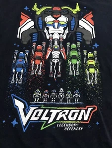T-shirt esclusiva Lootcrate Lootwear Voltron Legendary Defender taglia XL blu A55 - Foto 1 di 5