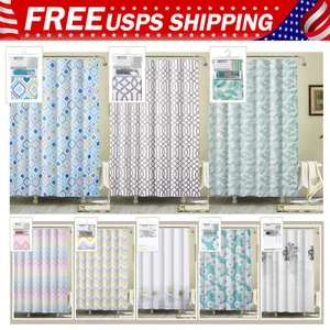 70"x72" Heavy Duty Fabric Shower Curtain with 12Mental Hooks Waterproof&Washable - Picture 1 of 20