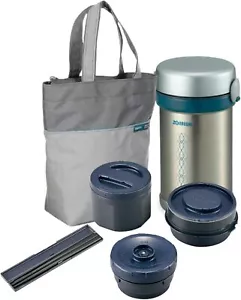 ZOJIRUSHI Thermal Insulated Lunch Box Stainless Steel Bento Jar Silver NEW - Picture 1 of 7