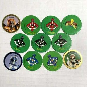 POG Mighty Morphin' Power Rangers Lot of 11 - Saban 1994 Milk Caps WPF - Picture 1 of 3