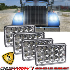 4pcs 4x6" Inch LED Headlights DRL for Kenworth T800 Freightliner Fld120 112 FLD