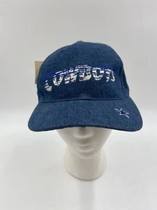 Cappello snapback vintage Annco Dallas Cowboys nuovo con etichette NFL berretto denim regolabile - Foto 1 di 9