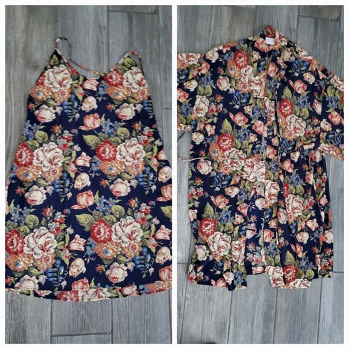 UNDERCOVER Abito vintage Victoria Secret floreale slip con vestaglia abbinata taglia small