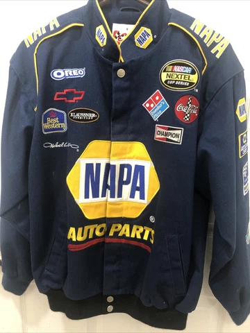 Vintage NASCAR Michael Waltrip Napa Auto Part Bomber jacket Sz S Cover