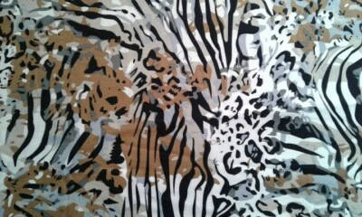 Jersey Knit fabric Tiger print Animal Print African Stretch knit cardigan  - Image 1 of 2