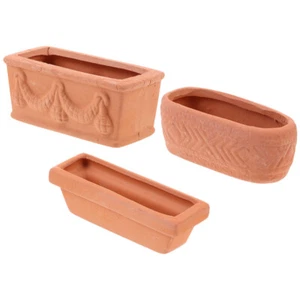 Mini macetas pequeñas de lirio de agua de cerámica roja con flores suculentas de 3 piezas - Imagen 1 de 12