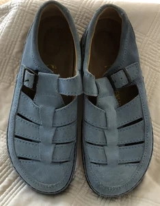 Birkenstock Women’s Light Blue Suede Shoes Size 40 - Picture 1 of 6
