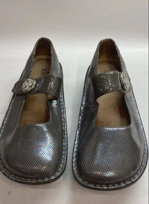 Alegria Paloma Pewter Snake Print Leather Mary Jane Comfort Shoes Size EU 40 - Image 1 of 4