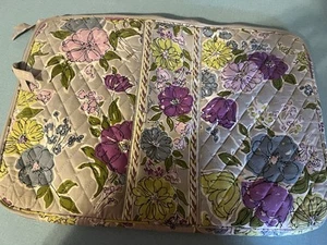 VERA BRADLEY Gray Purple Floral LAPTOP ZIPPER CARRY CASE 12”X17” Watercolor - Photo 1/5