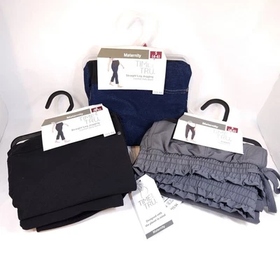 Set of 3 Time and Tru Maternity Jeggings & Joggers Size S (4-6) New Comfort new - Image 1 of 4