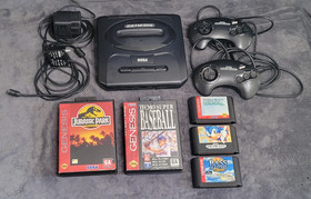 Sega Genesis Console & 2 Controllers , Power Cord , 5 Games And All Cables Works