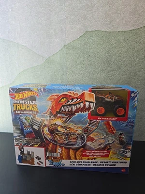 Monster Trucks Hot Wheels Arena Smashers Tiger Shark Spin-Out Challenge New Set - Image 1 of 4