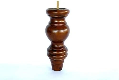 8" Tall Wooden Turned Feet/Sofa/ Chair/ Ottoman Leg  Brown Walnut ( Pack  of 4 ) - Image 1 of 1