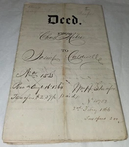 Escritura de 1864 para Mammoth Vein Consolidated Coal Company para seis mil - rara - Imagen 1 de 21